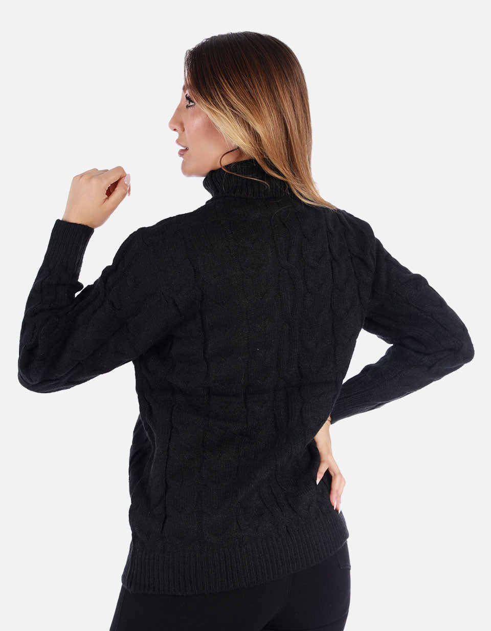 Suéter tejido Cuello alto Mujer