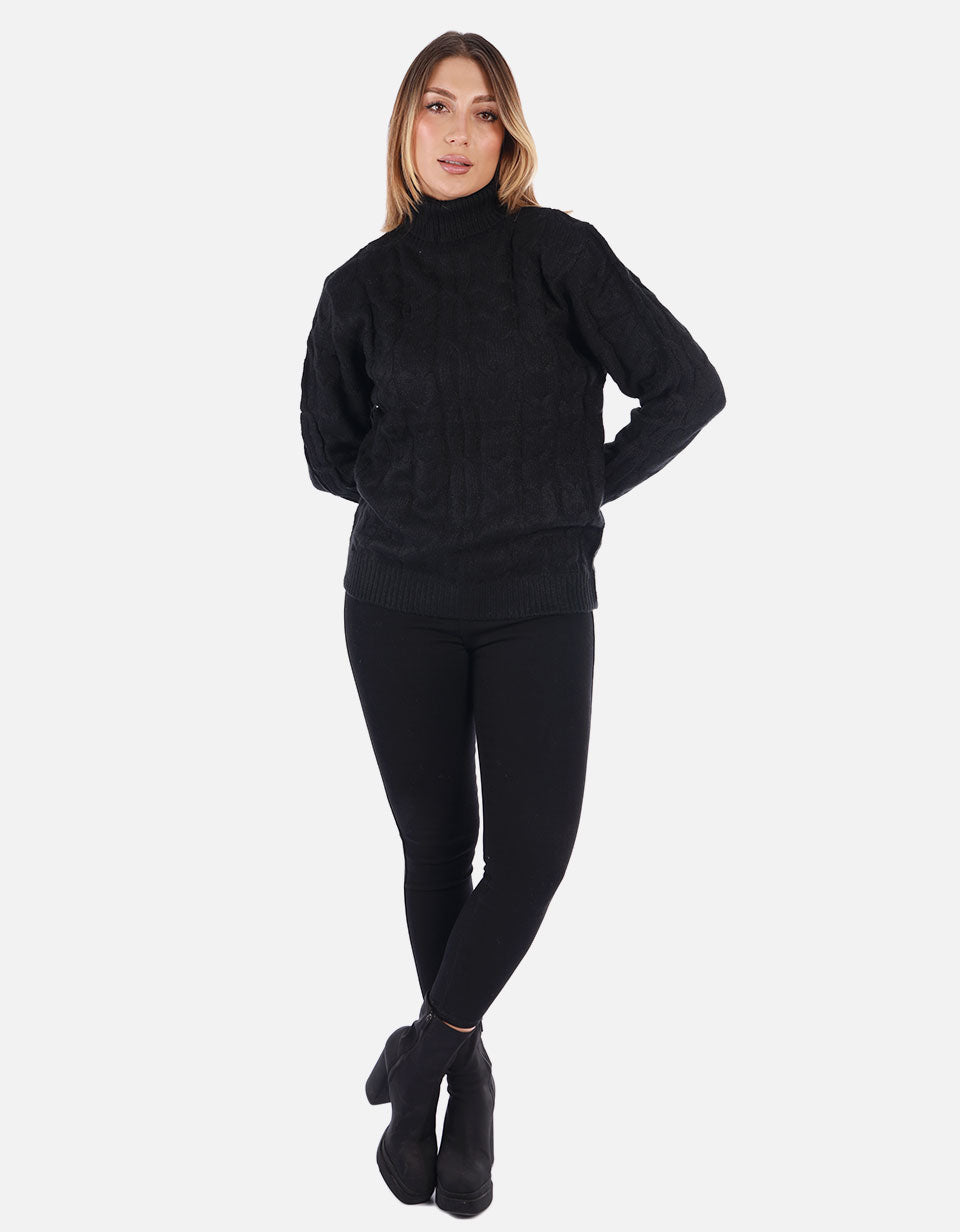 Suéter tejido Cuello alto Mujer