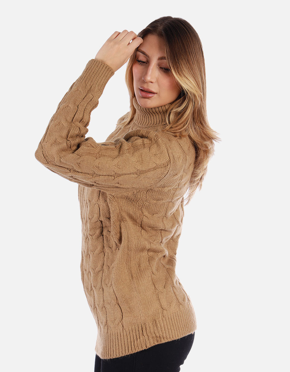 Suéter tejido Cuello alto Mujer