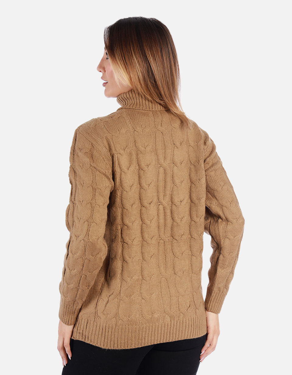 Suéter tejido Cuello alto Mujer