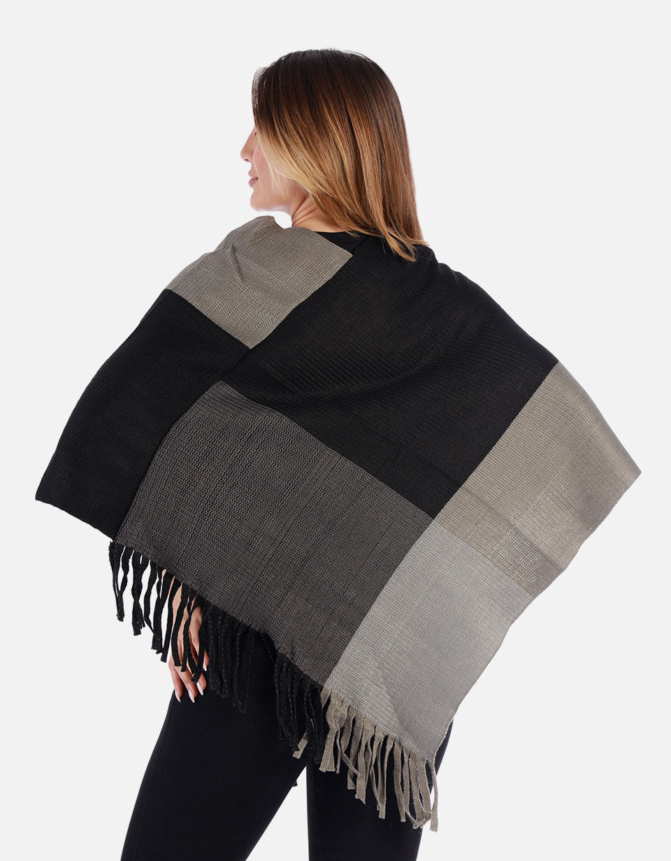 Ruana Multicolor con flecos Mujer