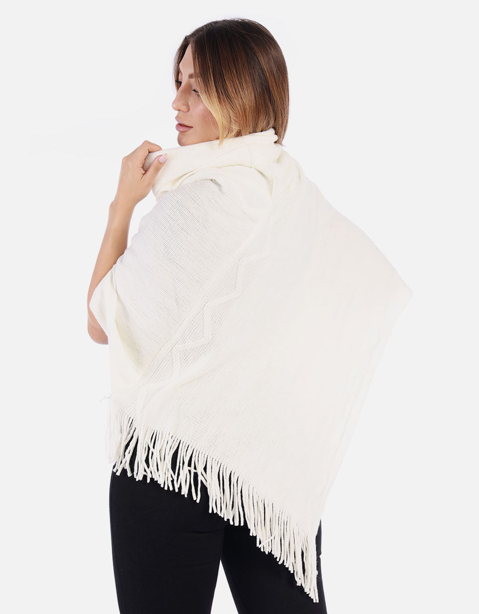Ruana Tejida cuello alto Mujer