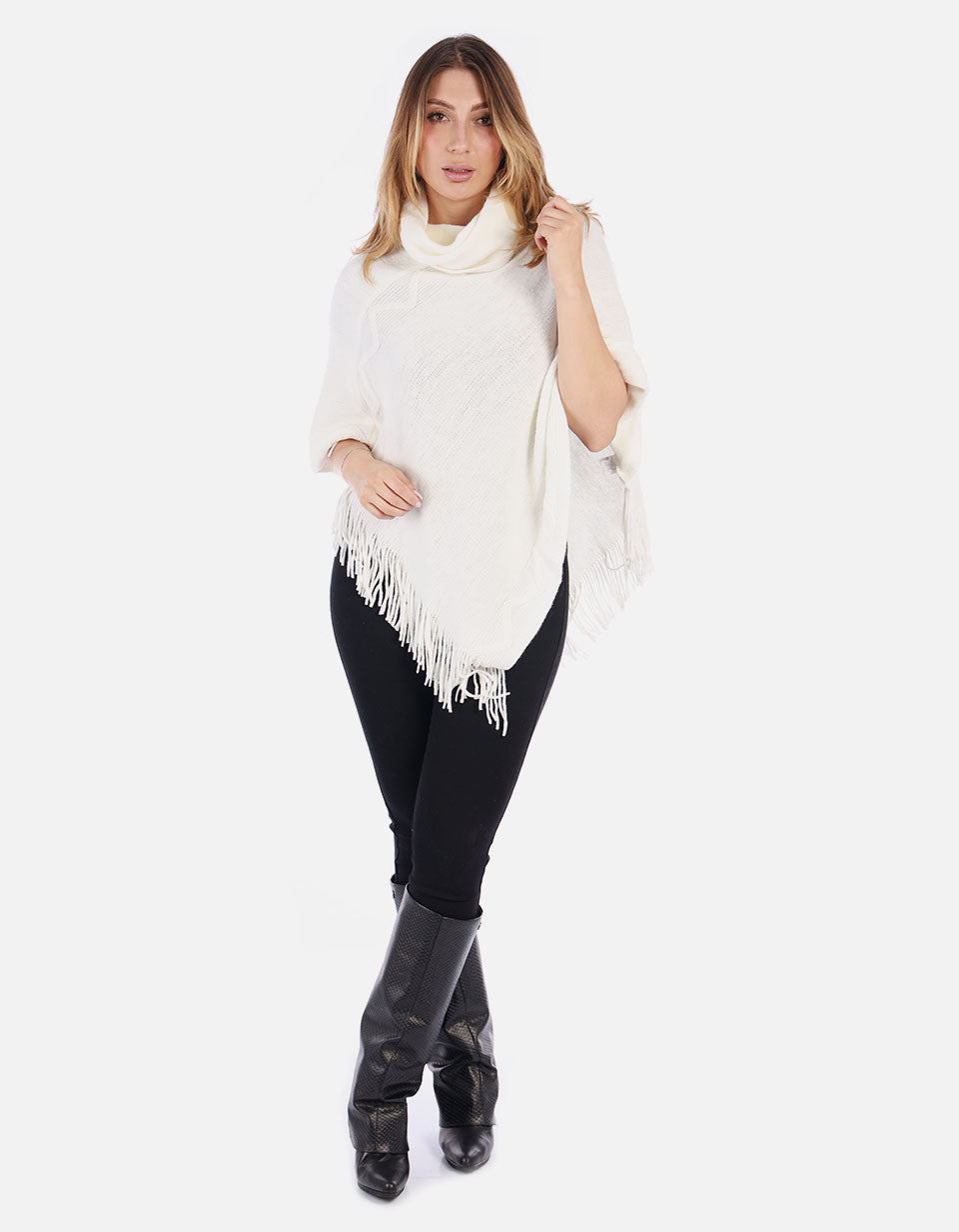 Ruana Tejida cuello alto Mujer