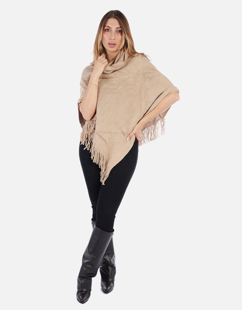 Ruana Tejida cuello alto Mujer