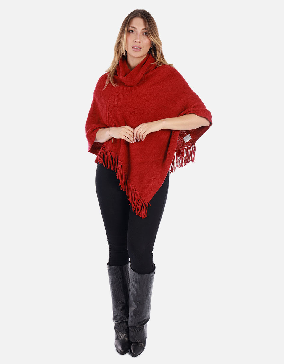Ruana Tejida cuello alto Mujer