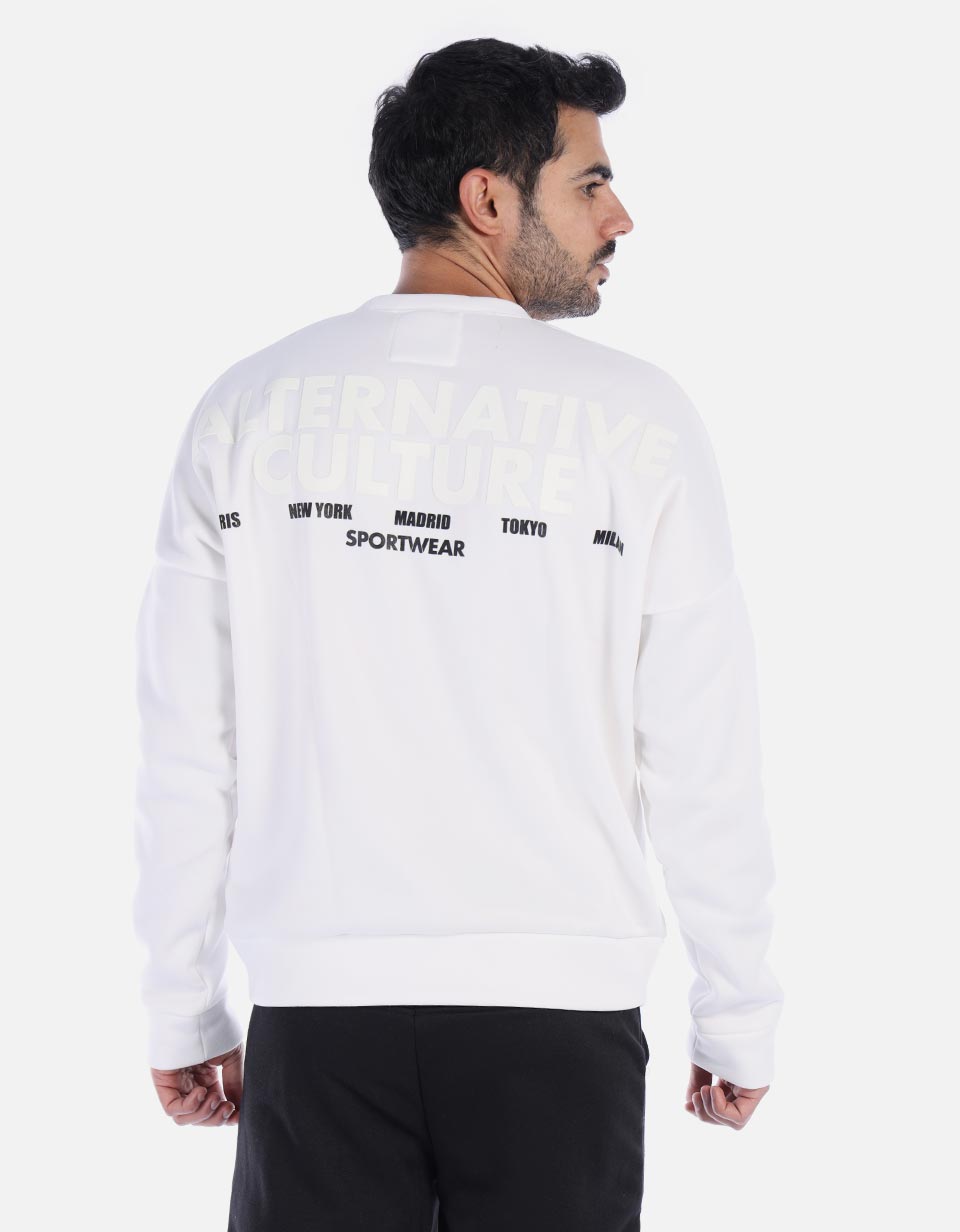 Hoodie unicolor de estampado trasero