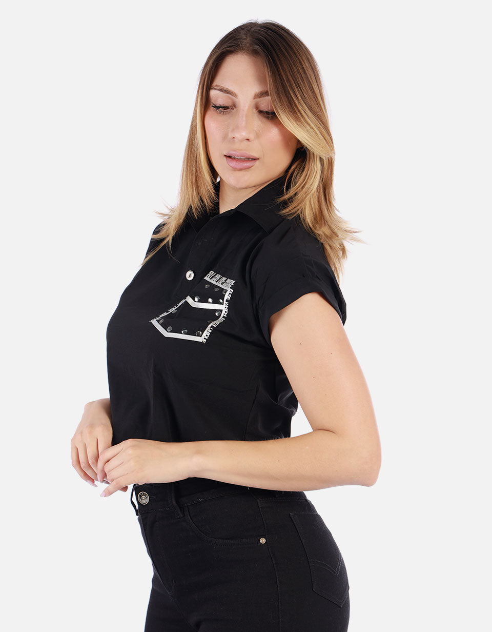 Blusa Mujer con Bolsillo decorado
