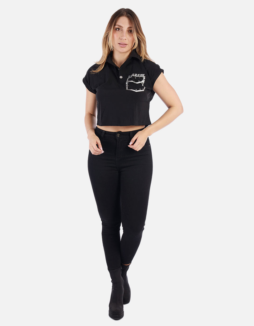 Blusa Mujer con Bolsillo decorado