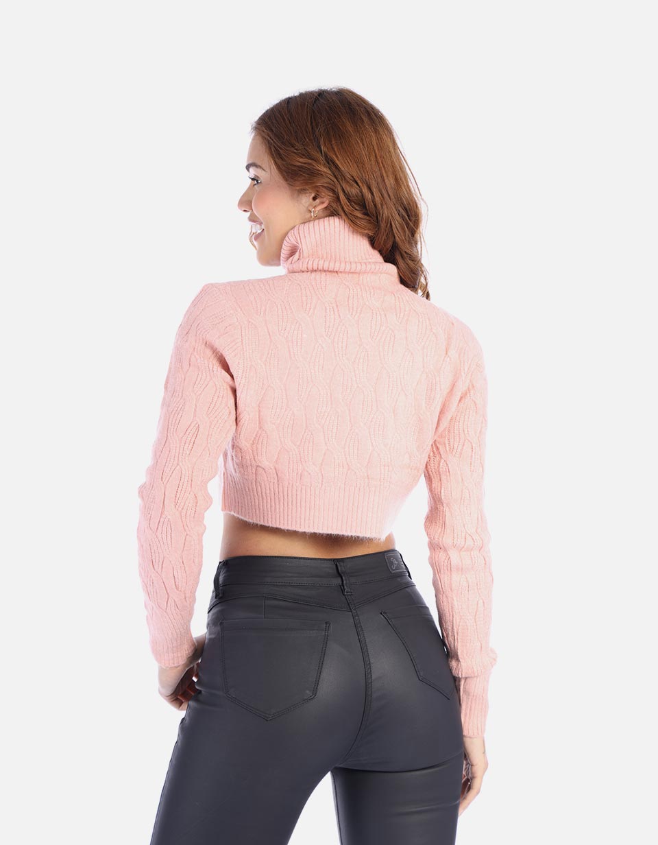 Buzo corto cuello tortuga para Mujer