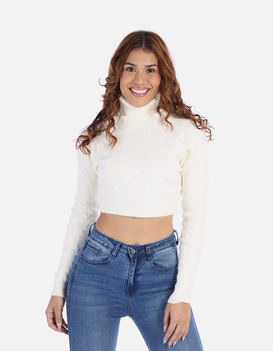 Buzo corto cuello tortuga para Mujer