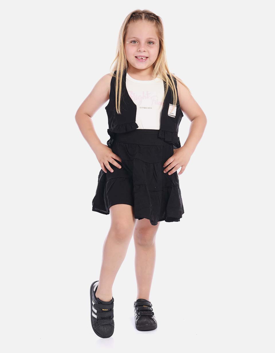 Conjunto camiseta y vestido enterizo para niña