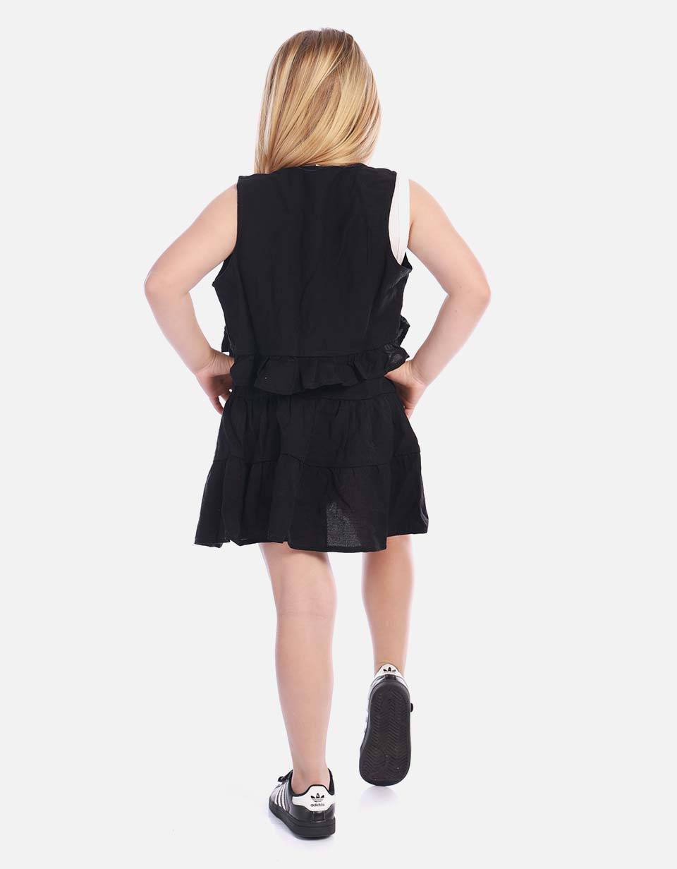 Conjunto camiseta y vestido enterizo para niña