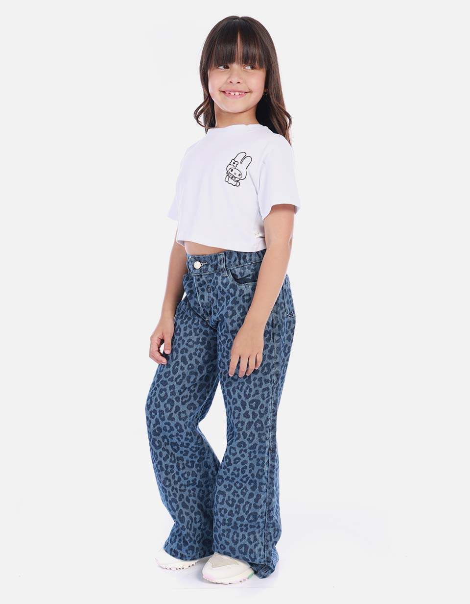 Camisa para niña con estampado de conejo