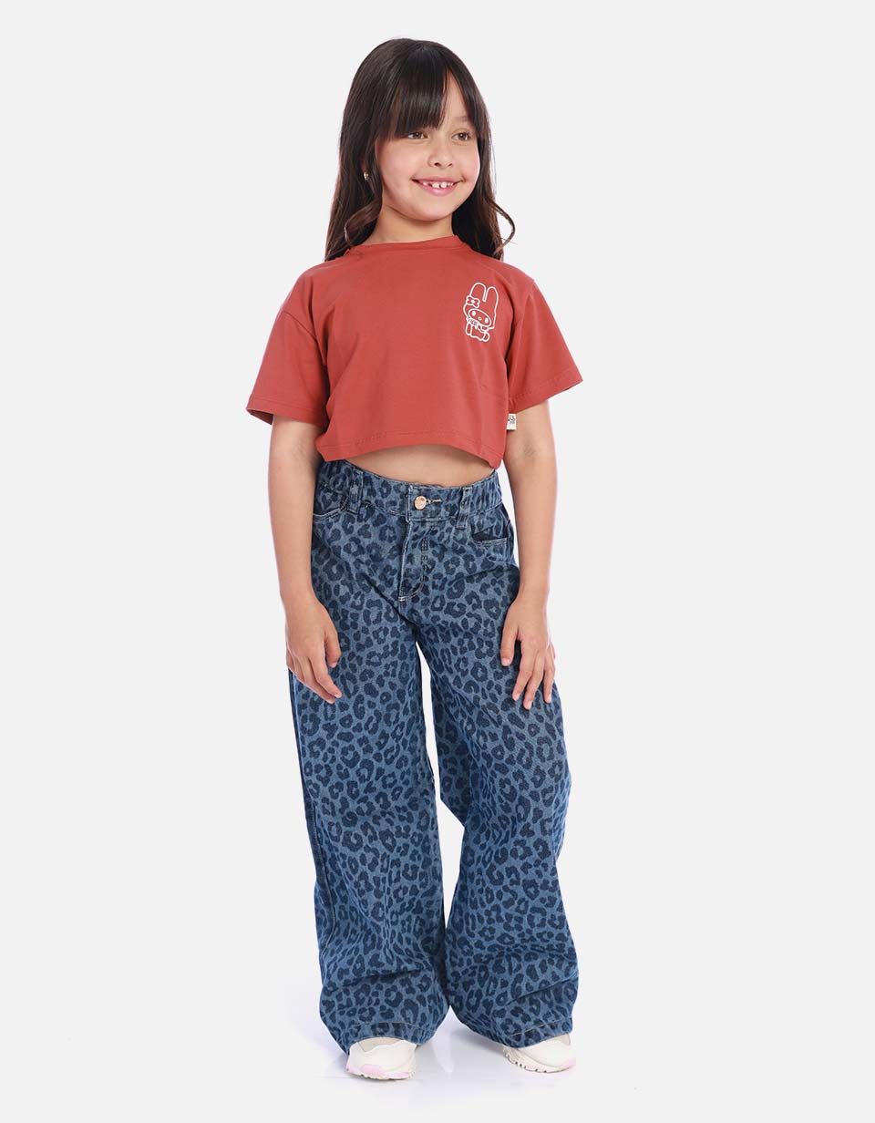 Camisa para niña con estampado de conejo