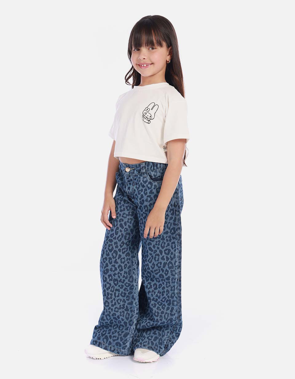 Camisa para niña con estampado de conejo