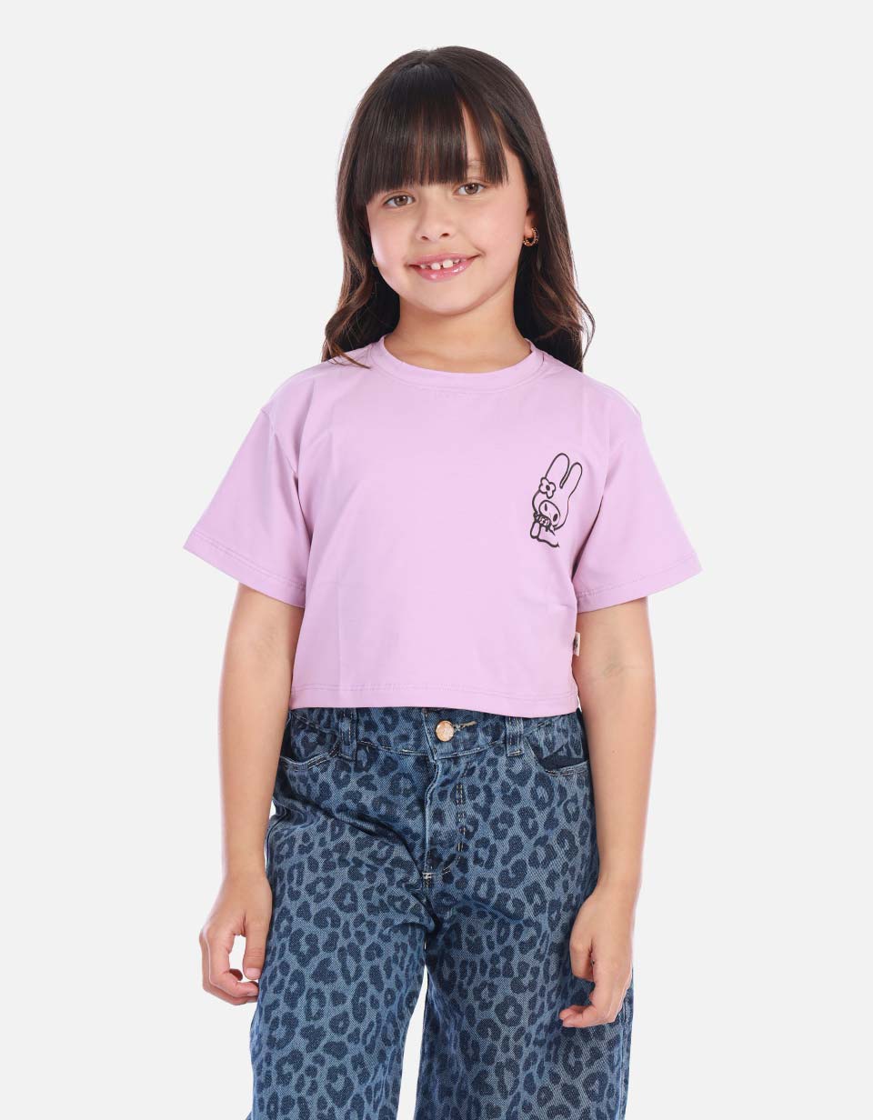 Camisa para niña con estampado de conejo