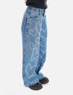 Jean corazones niña moderno y cómodo