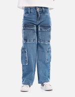 Jean cargo para niña con ajuste cómodo