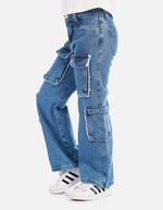 Jean cargo para niña con ajuste cómodo