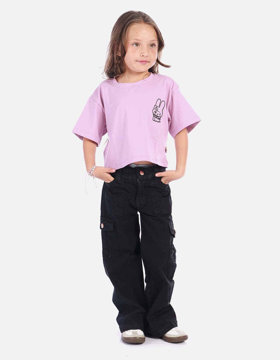Pantalón en drill para niña cómodo y resistente