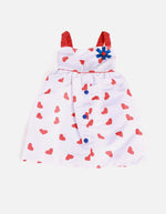 Vestido corazones niña con botones decorativos