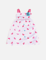Vestido corazones niña con botones decorativos