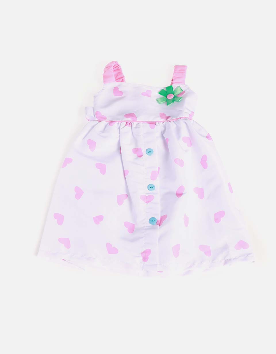 Vestido corazones niña con botones decorativos