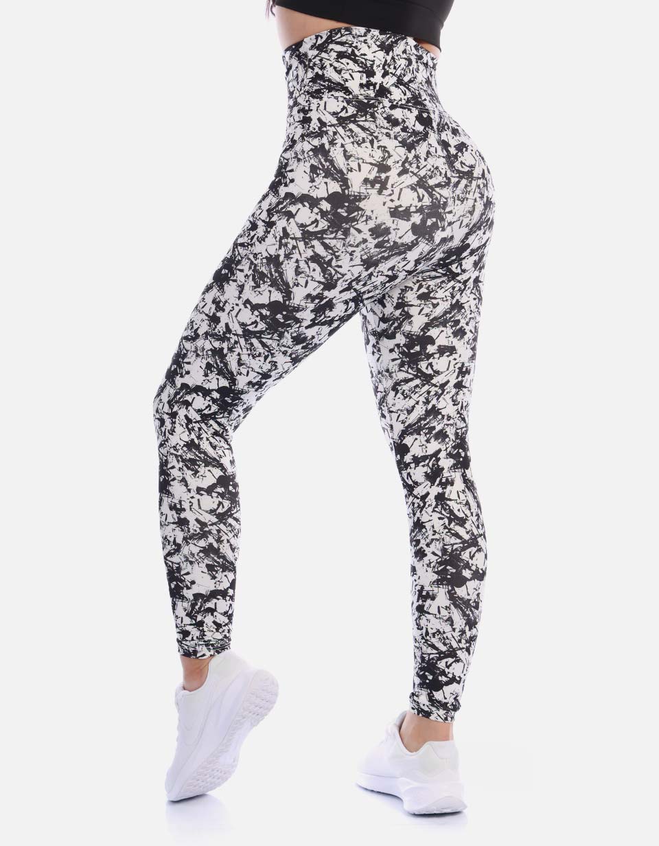 Leggins jaspeado mujer tiro alto
