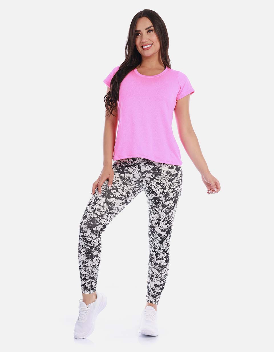 Leggins jaspeado mujer tiro alto