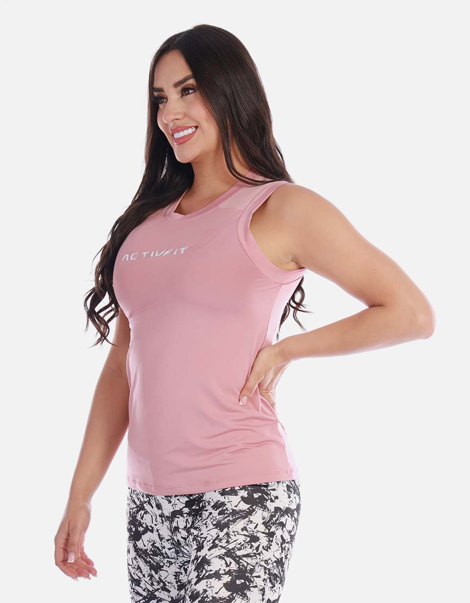 Camiseta deportiva mujer espalda cruzada