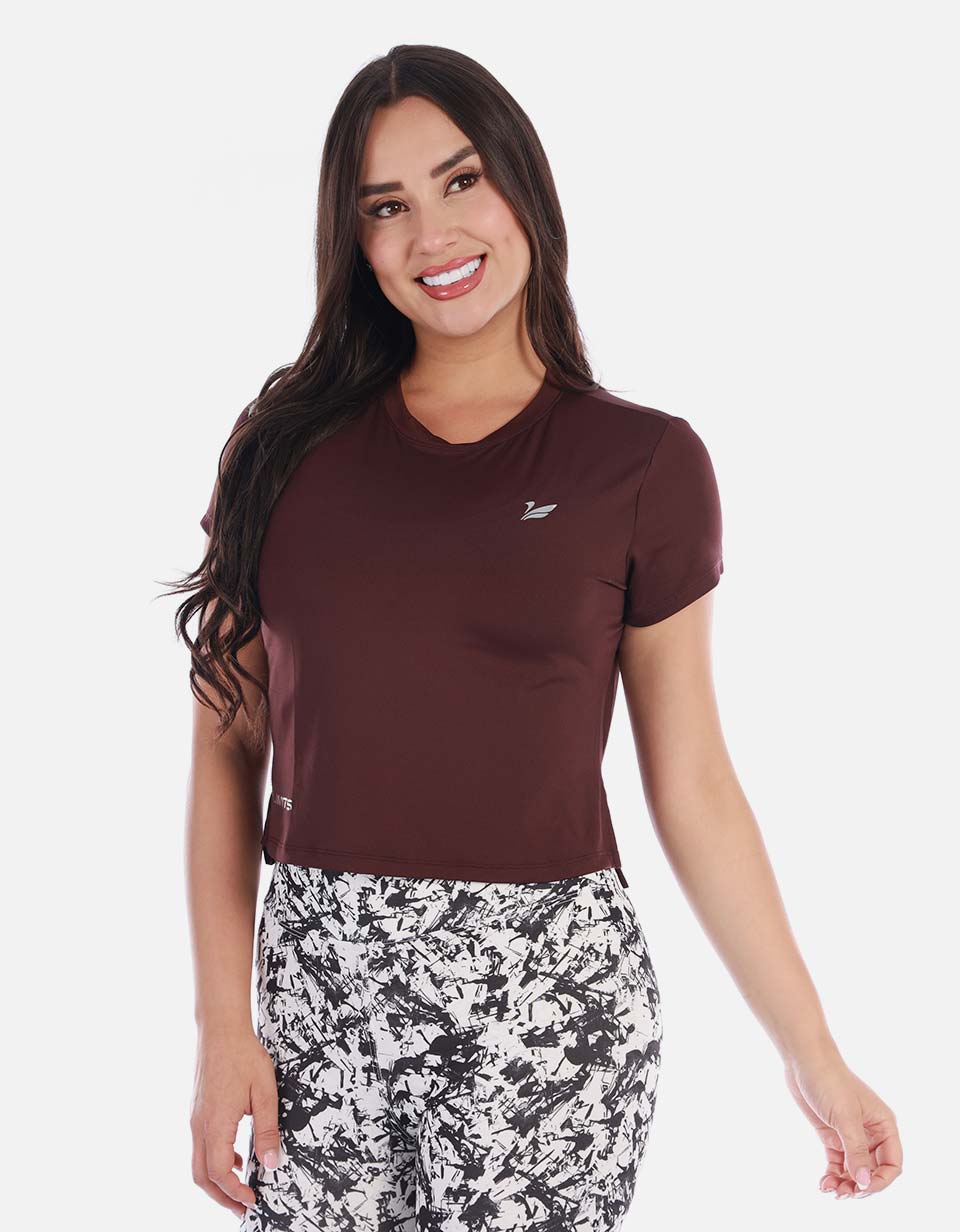 Camiseta deportiva mujer fit con tejido suave