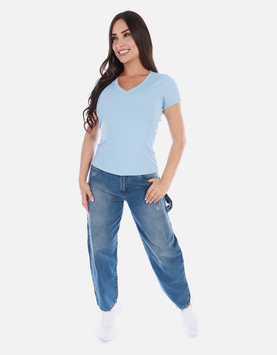 Camiseta cuello V mujer Arequipe