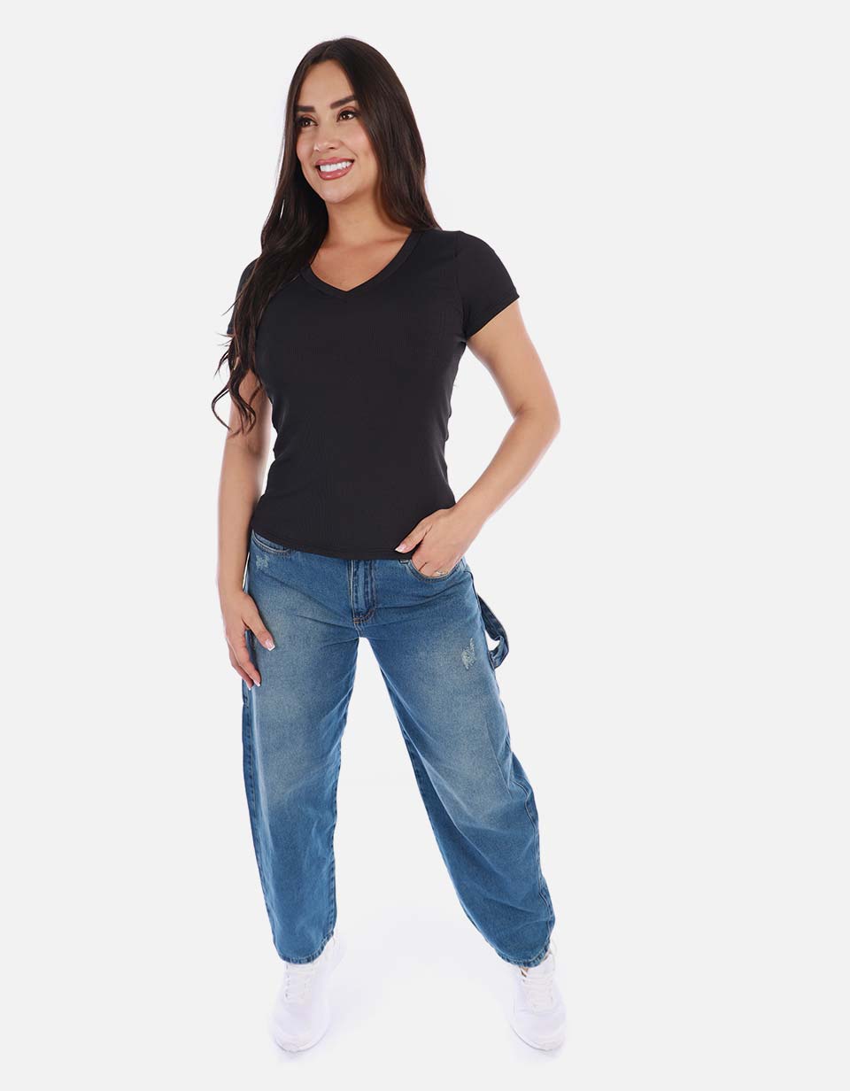 Camiseta cuello V mujer Arequipe
