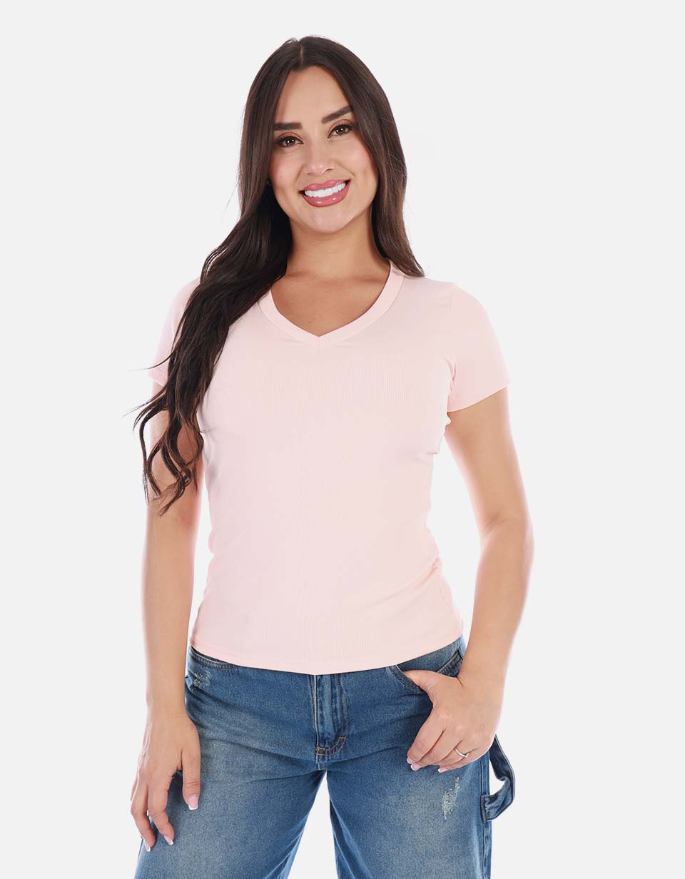 Camiseta cuello V mujer Arequipe