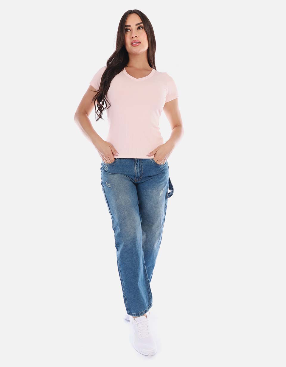 Camiseta cuello V mujer Arequipe