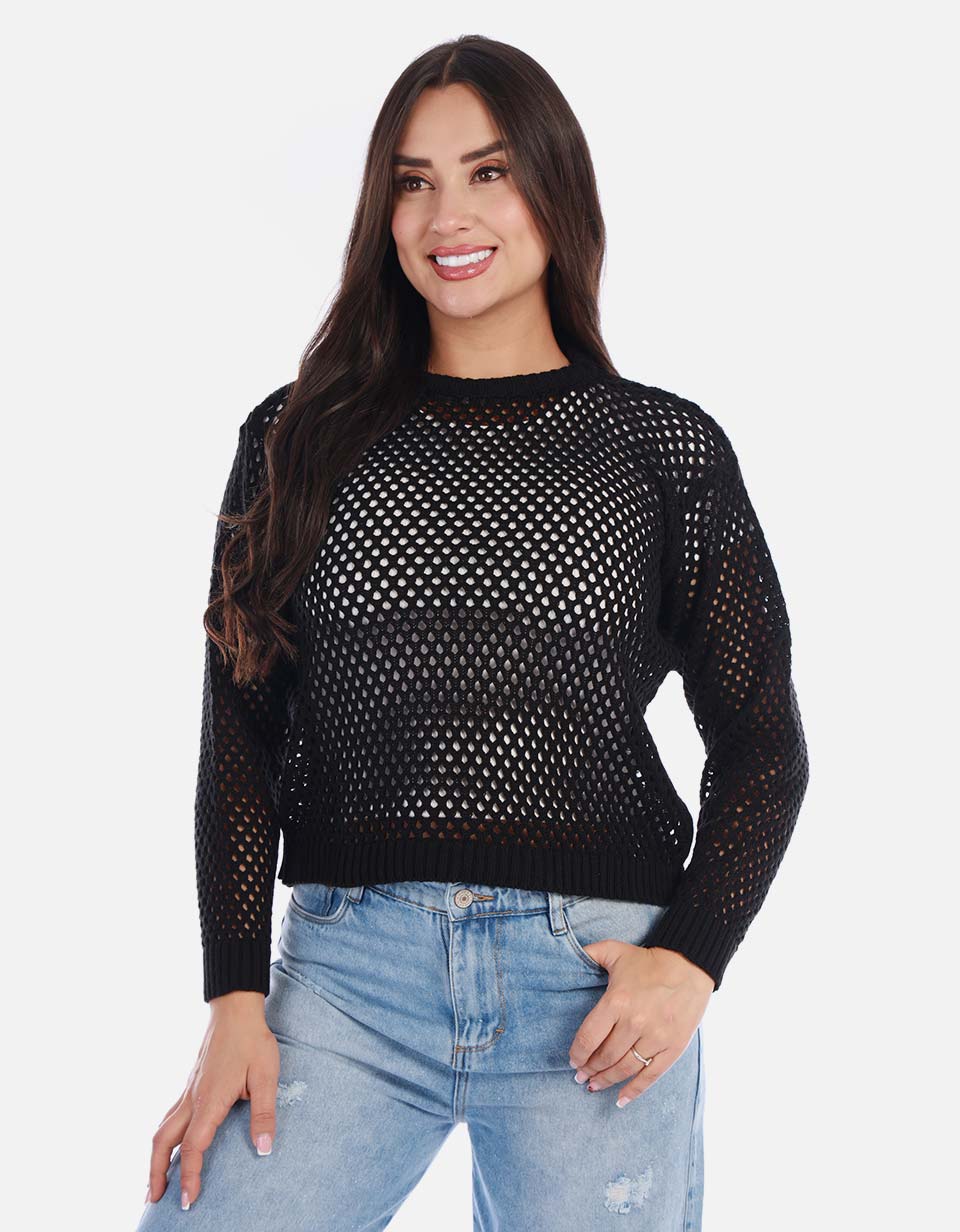 Buzo calado mujer diseño romántico