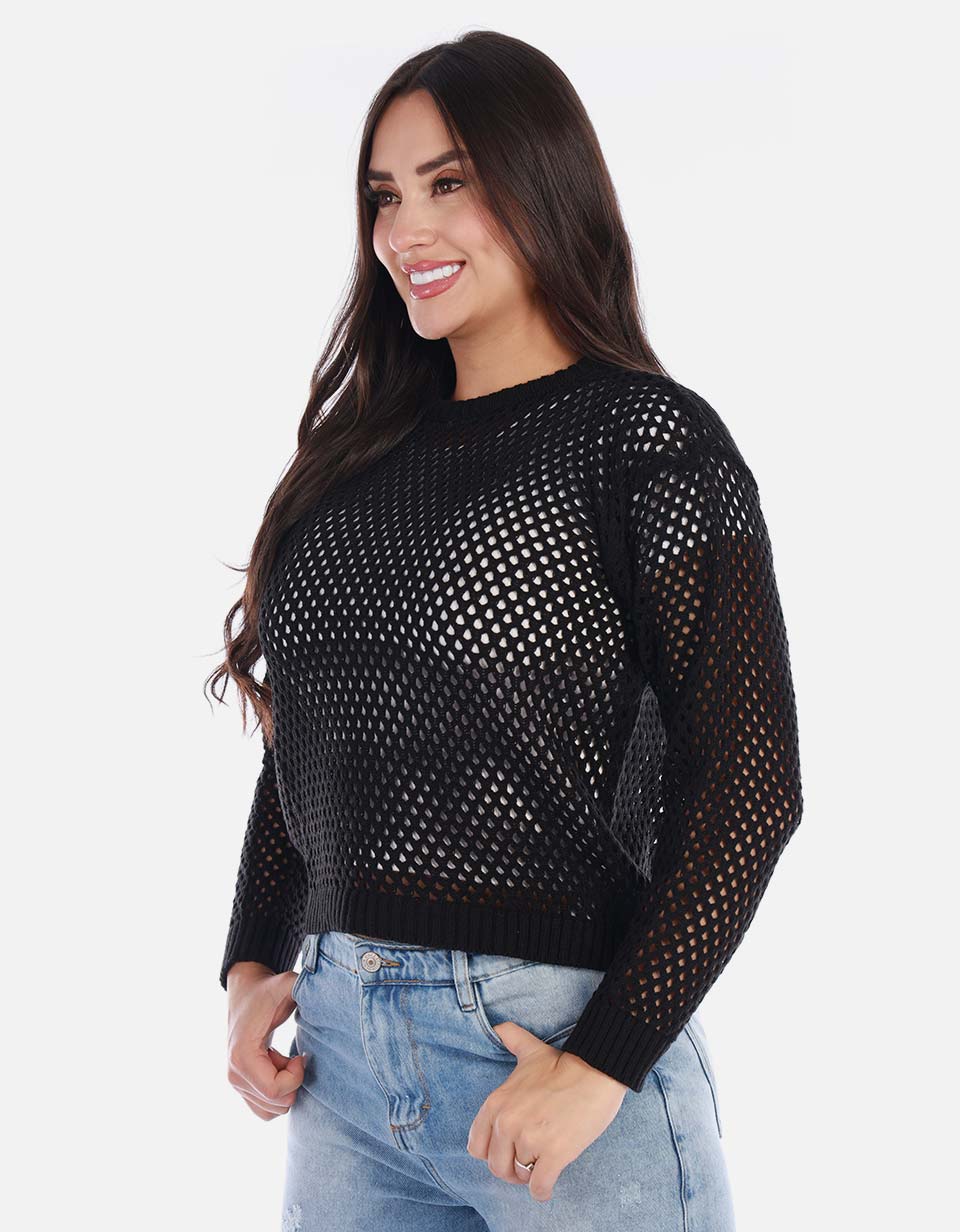 Buzo calado mujer diseño romántico