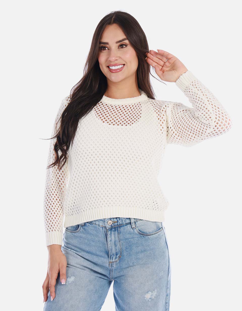 Buzo calado mujer diseño romántico
