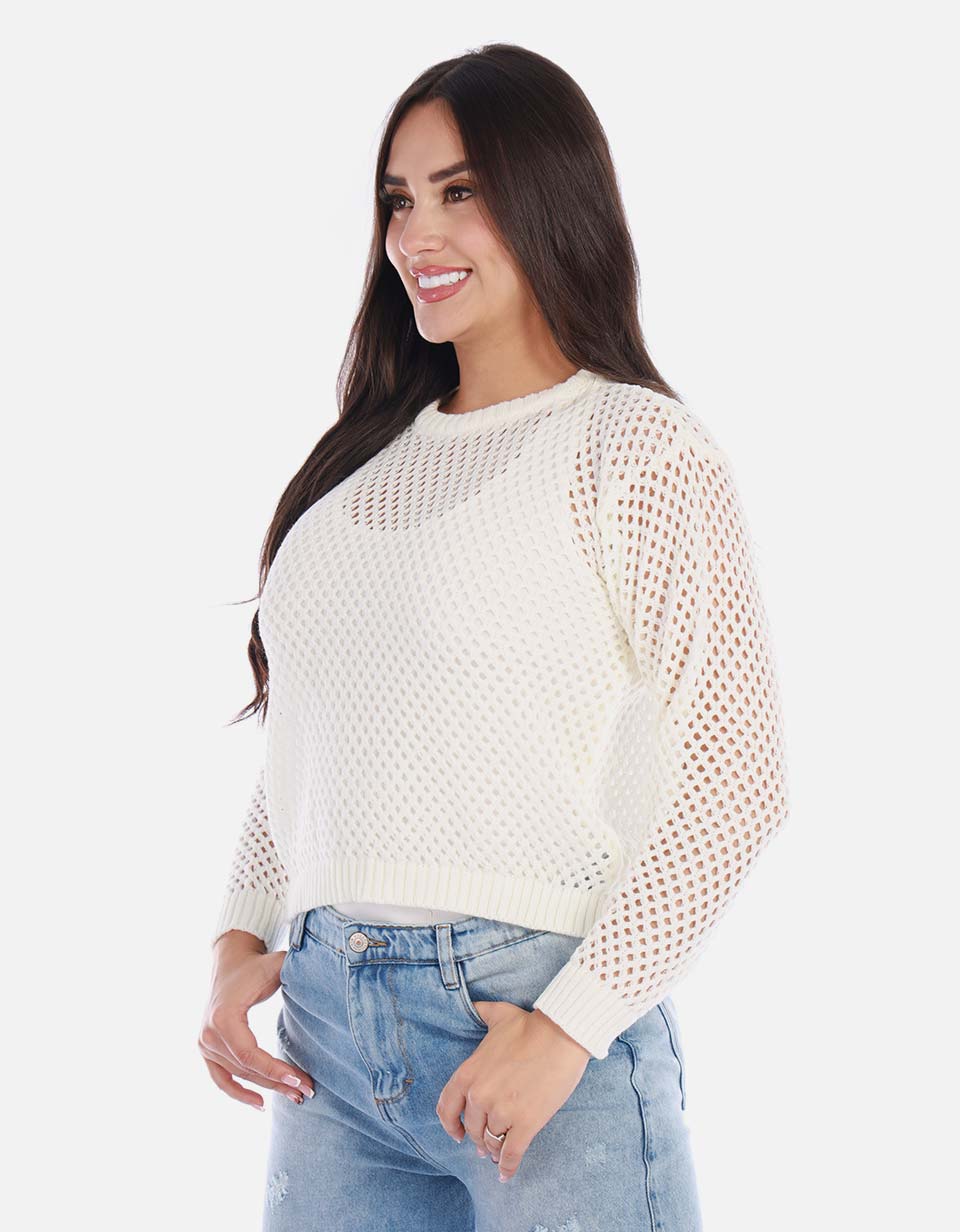 Buzo calado mujer diseño romántico