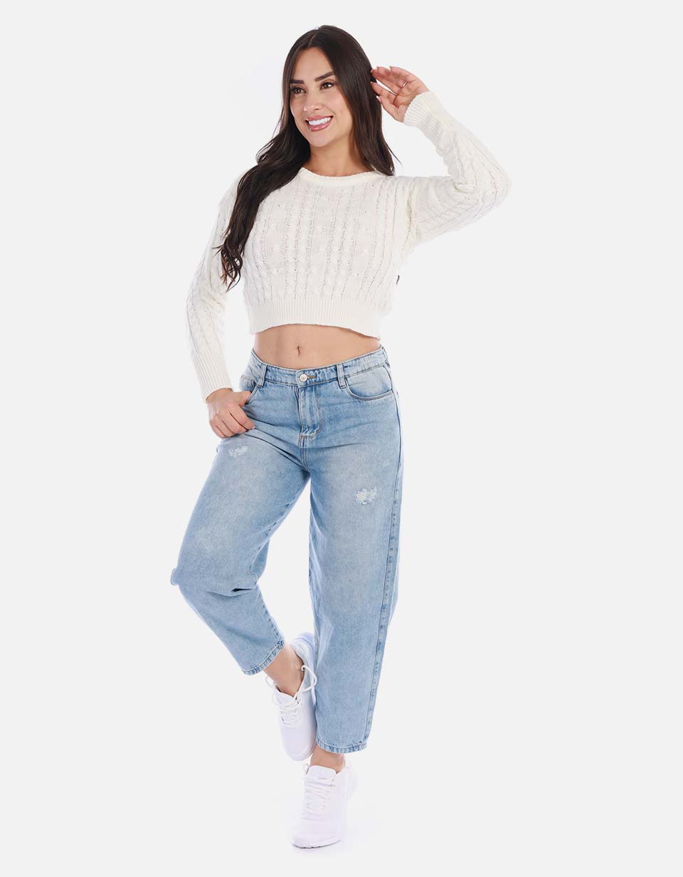Buzo tejido mujer estilo básico