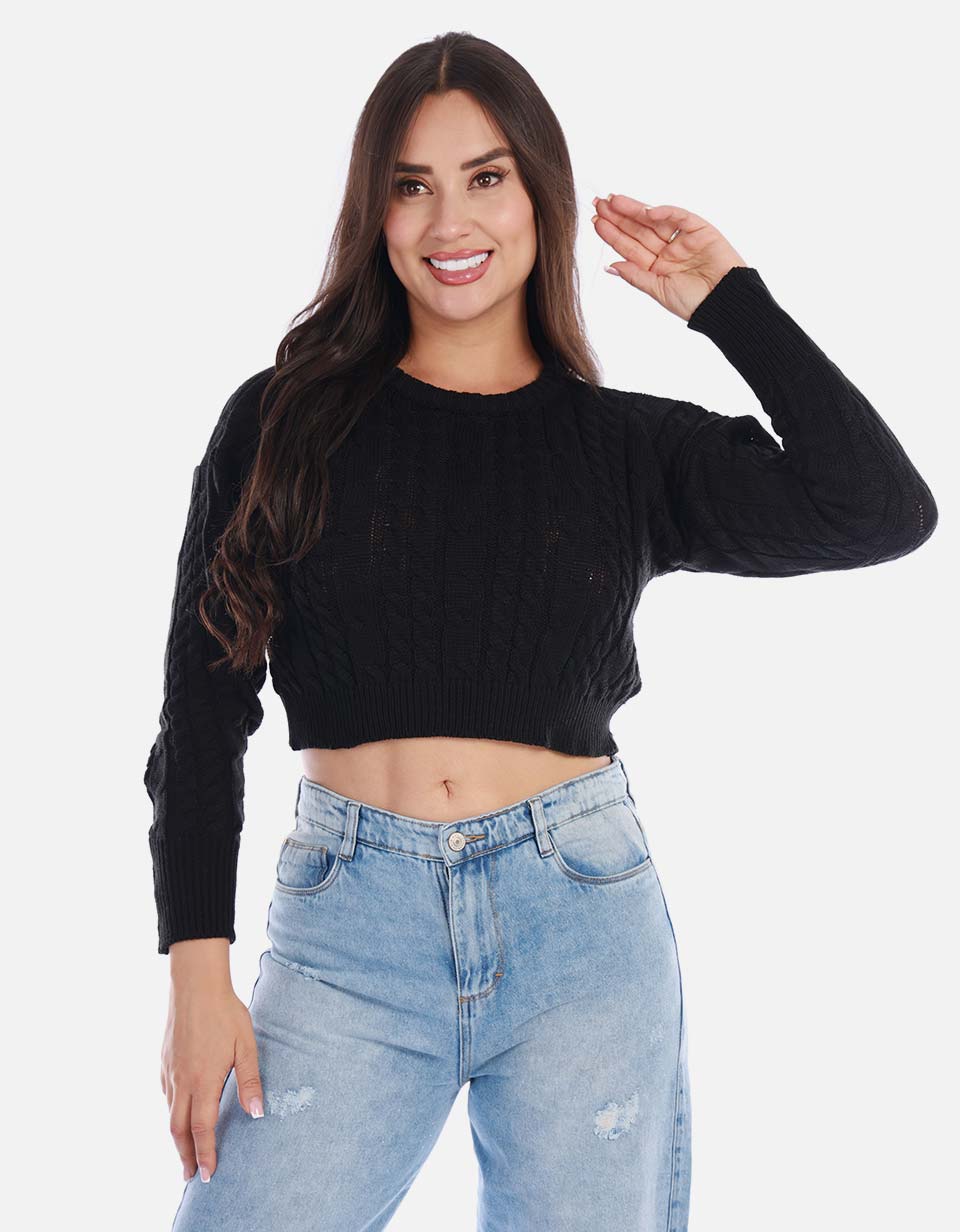 Buzo tejido mujer estilo básico
