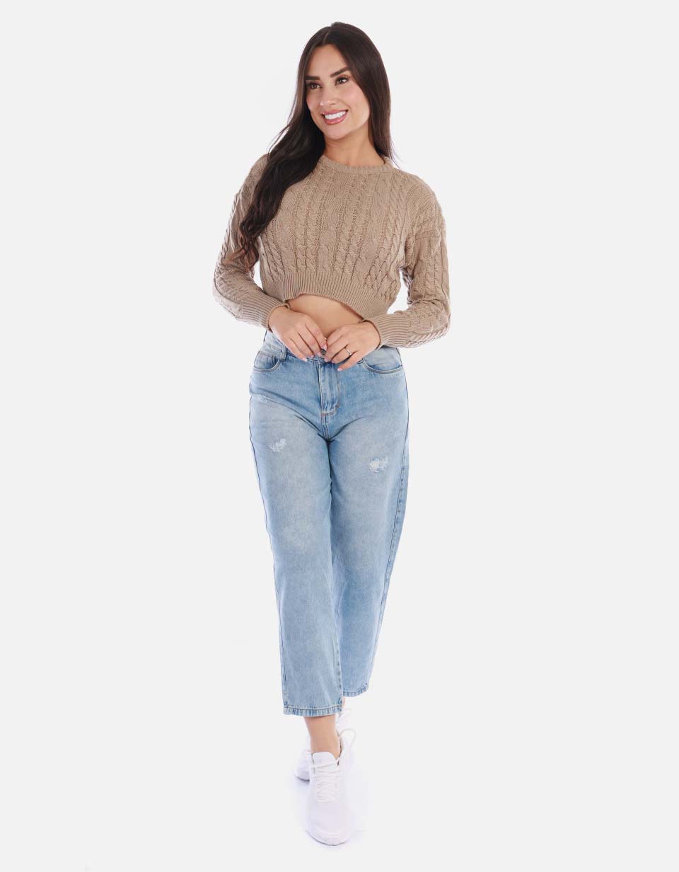 Buzo tejido mujer estilo básico
