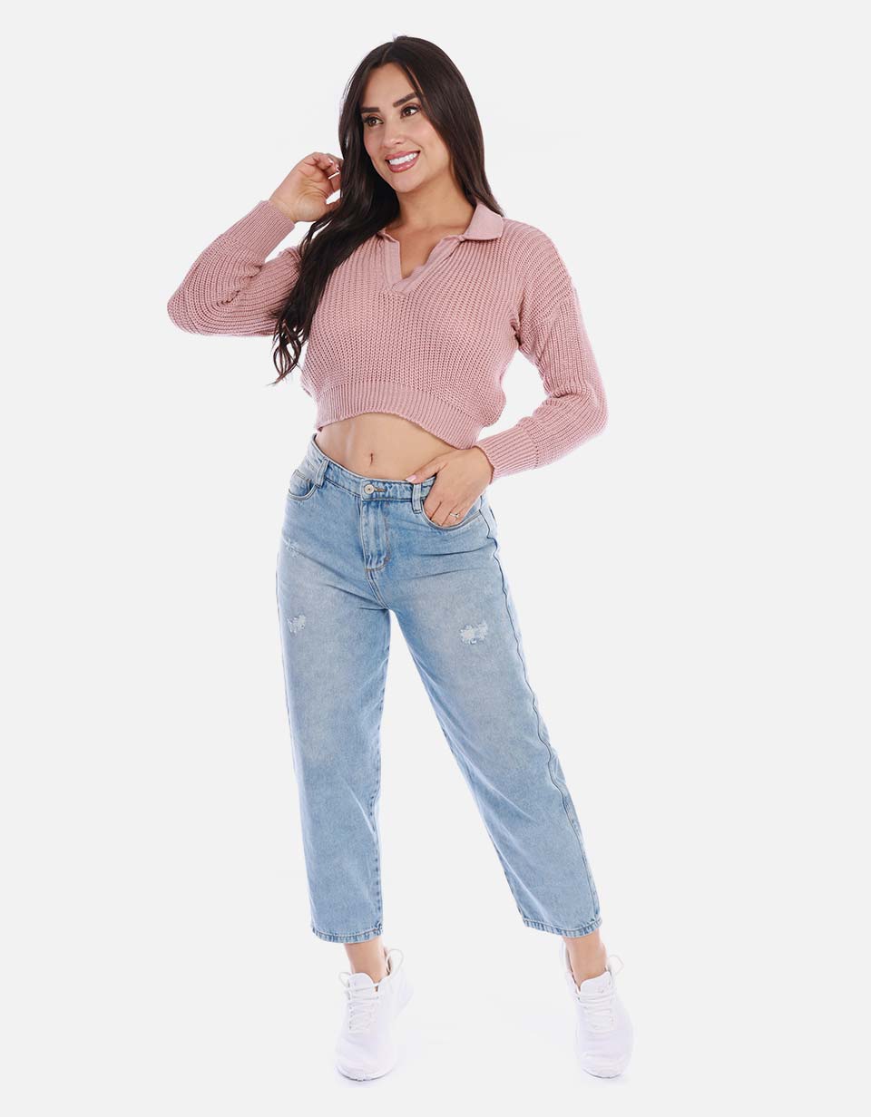 Buzo tipo polo mujer