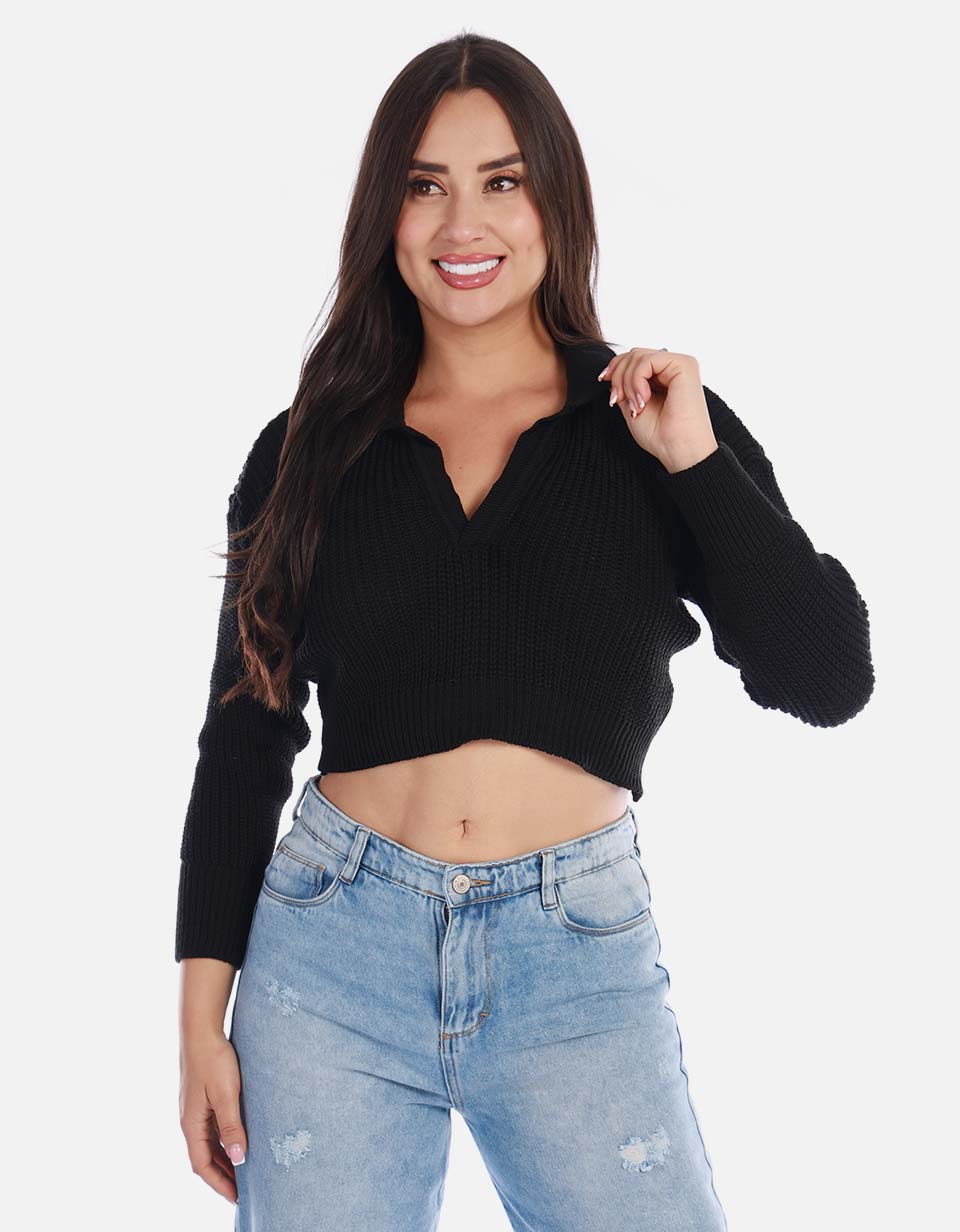 Buzo tipo polo mujer