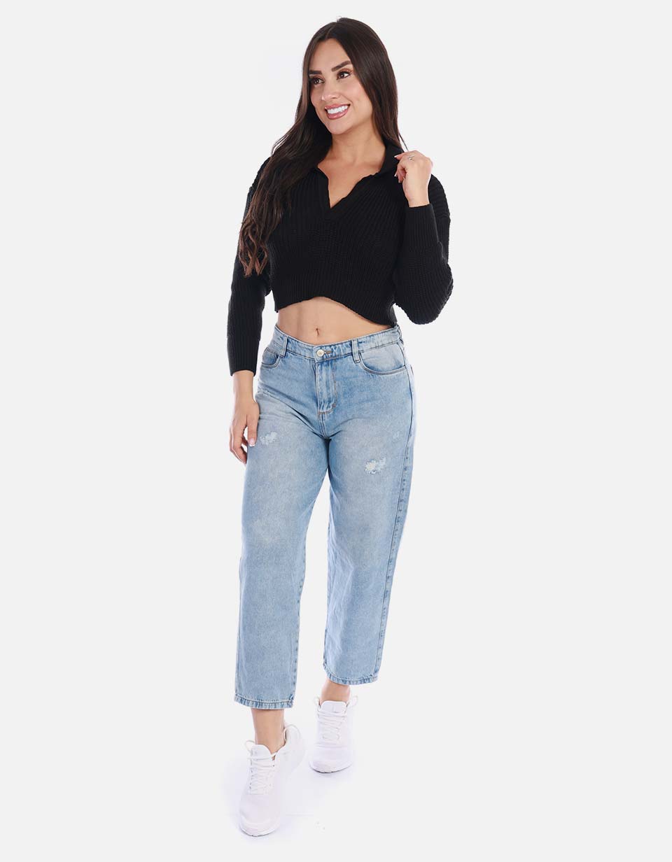 Buzo tipo polo mujer