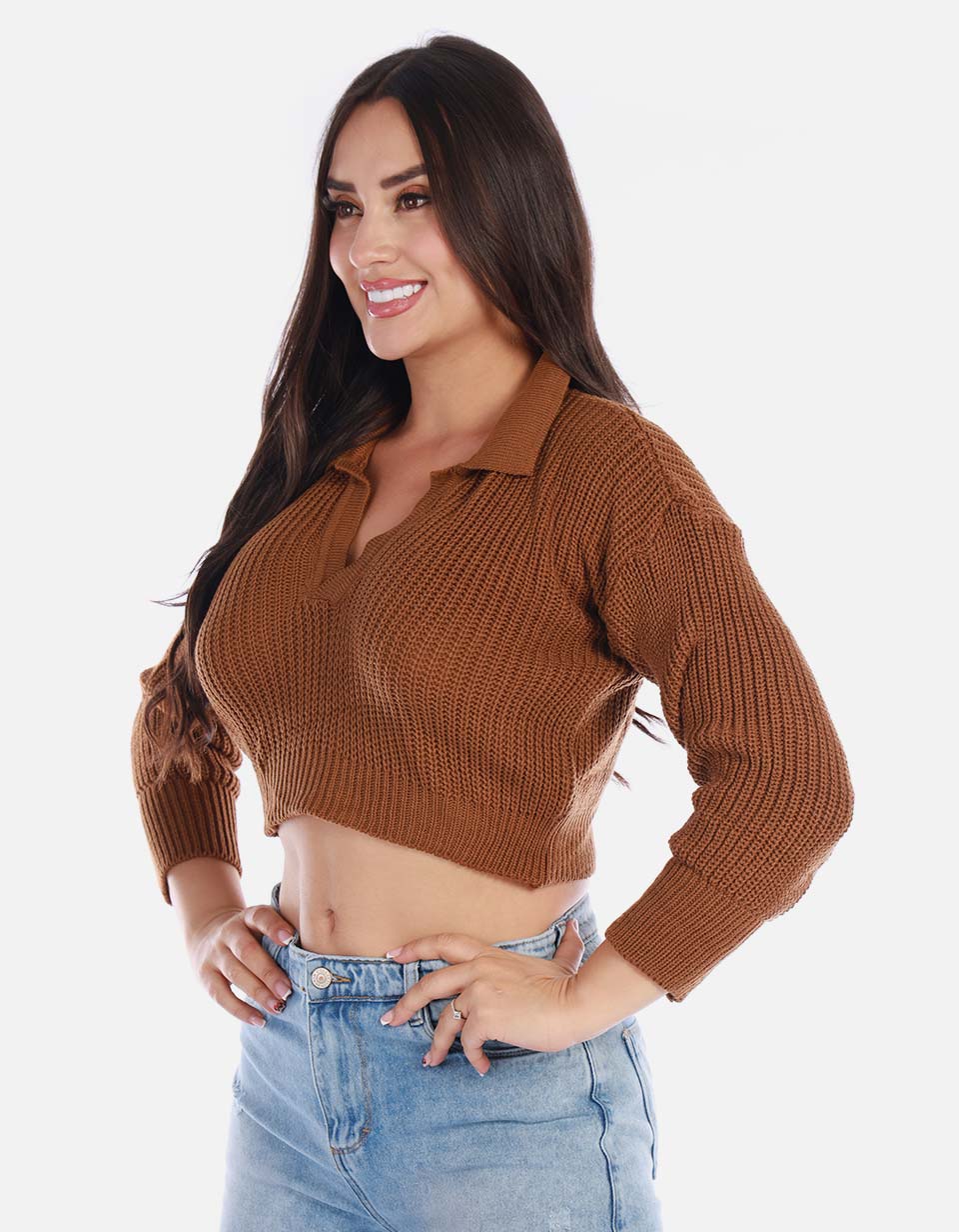 Buzo tipo polo mujer
