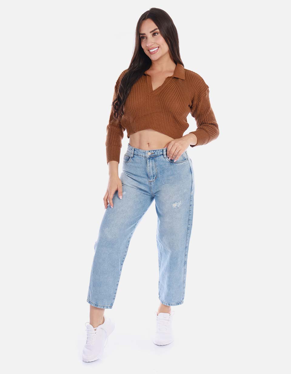 Buzo tipo polo mujer