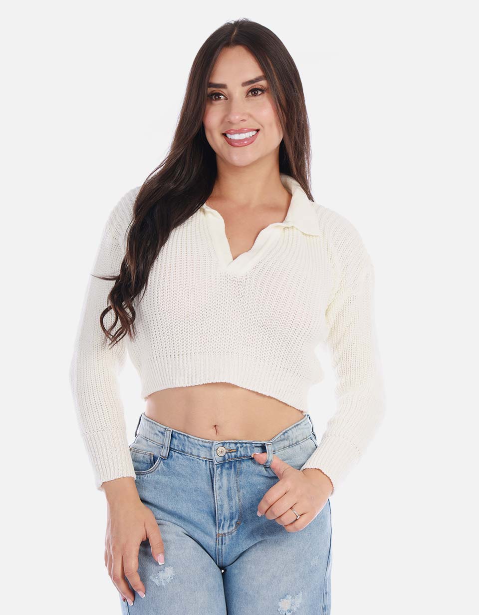 Buzo tipo polo mujer