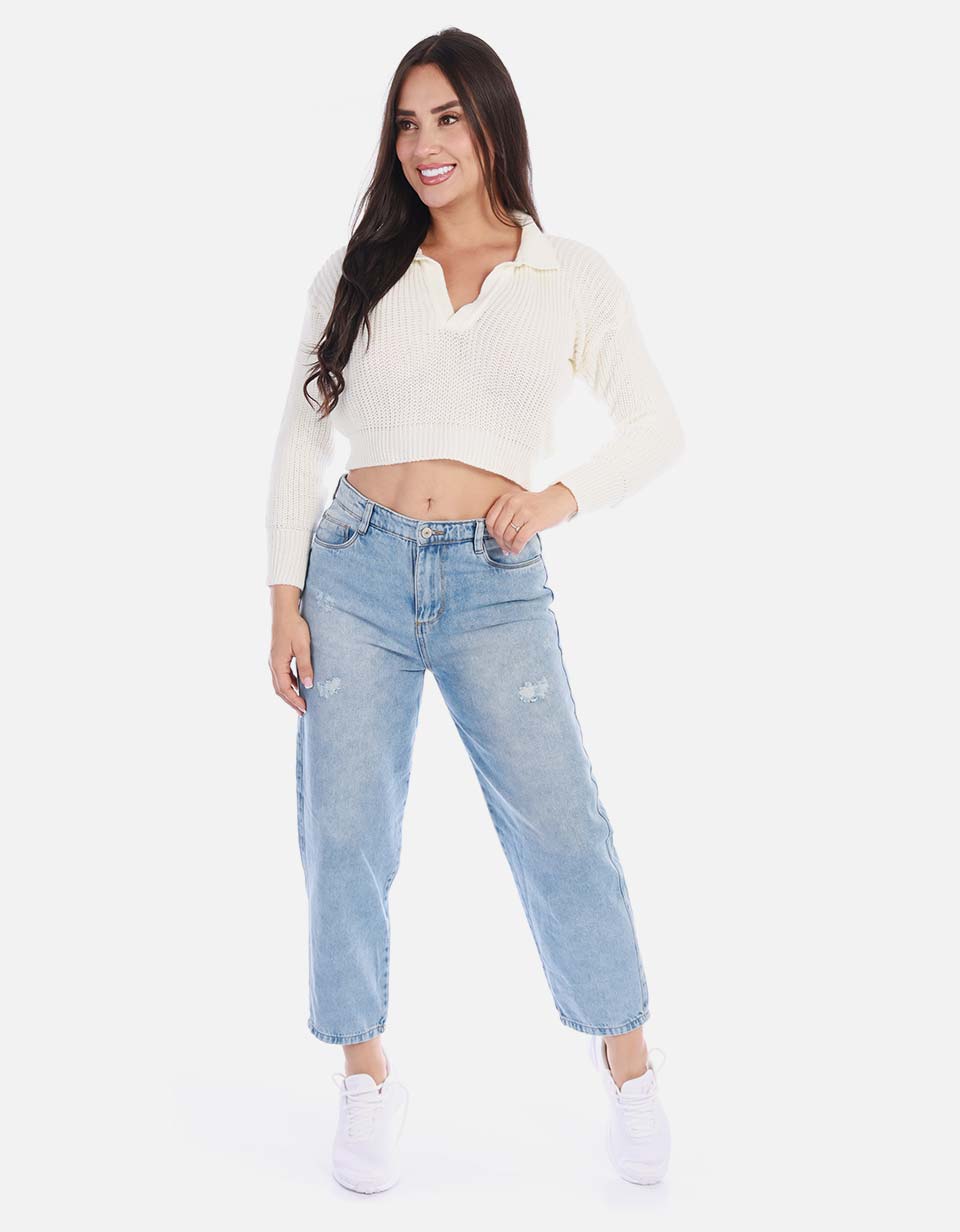 Buzo tipo polo mujer