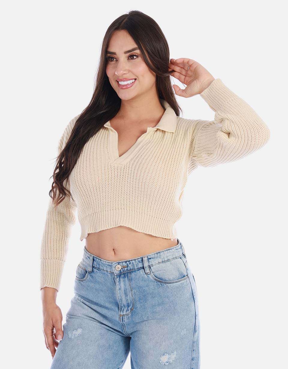 Buzo tipo polo mujer